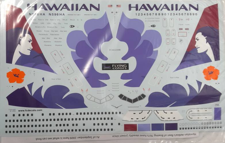 DISCOUNT DECALS 1/144 6063 FC44-039R HAWAIIAN AIRLINES BOEING 767-300 DECALS Flying Colors