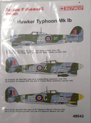 DISCOUNT DECALS 1/48 6117 48042 HAWKER TYPHOON MK IB Techmod