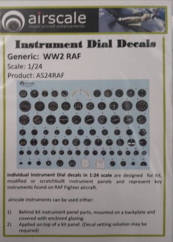DISCOUNT DECALS 1/24  6147 AS24RAF INSTRUMENT DIAL  WW2 RAF Airscale