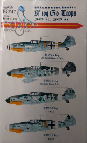 DISCOUNT DECALS 1/48 6178 EC 47 MESSERSCHMITT BF 109 G6 TROPS Eagle cals