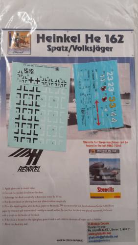 DISCOUNT DECALS 1/72 6183 HMD 72045 HEINKEL HE 162 SPATZ/VOLKSJ  GER H-Models Decals