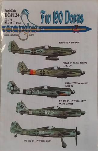 DISCOUNT DECALS 1/48 4596 EC 124 FW 190 DORAS