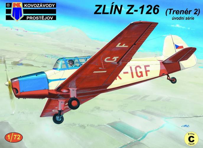 KOVOZAVODY 1/72 72557 ZLIN Z-126  TRENER 2  UVODNI SERIE