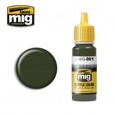 AMMO BY MIG JIMENEZ  0001 OLIVE GREEN OPT.1 17ml ACRYLIC PAINT FOR BRUSH   AIRBRUSH
