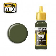 AMMO BY MIG JIMENEZ  0002 OLIVE GREEN OPT.2 17ml ACRYLIC PAINT FOR BRUSH   AIRBRUSH