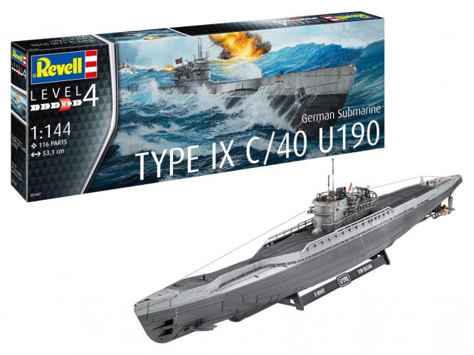 REVELL 1/144 05167 GERMAN SUBMARINE TYPE IX C/40 U190
