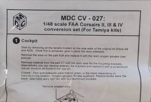 Thumbnail MODEL DESIGN CONSTRUCTION CV-027 FAA CORSAIRS IL  ILI   IV CONVERSION SET