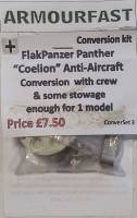 Thumbnail ARMOURFAST CONVERSION KIT FLAKPANZER PANTHER  COELION  ANTI-AIRCRAFT CONVERSION WITH CREW   SOME STOWAGE ENOUGH FOR 1 MODEL