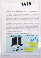 Thumbnail DISCOUNT DECALS 2485. KR DEKAL JOHAN BLA SAAB DRAKEN