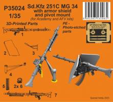 Thumbnail SPECIAL HOBBY P35024 SD.KFZ 251C MG34 WITH ARMOUR SHIELD AND PIVOT MOUNT