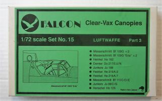 Thumbnail FALCON CLEAR-VAX CANOPIES SET NO15 LUFTWAFFE  PART 3 