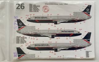 Thumbnail DISCOUNT DECALS 3718. STS44125 26 DECALS BRITISH AIRWAYS Landor Tristars