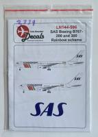 Thumbnail DISCOUNT DECALS 3734. LN144-596 LIMA NOVEMBER DECALS SAS BOEING B767-200 AND 300 RAINBOW SCHEME