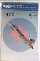 Thumbnail DISCOUNT DECALS 4051 035-72 CANUCK CF-18A HORNET 2015  BATTLE OF BRITAIN  SCHEME 