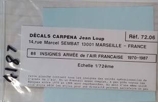 Thumbnail DISCOUNT DECALS 4187 72.06 DECALS CARPENA FRENCH INSIGNIA 1970-1987