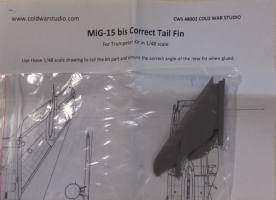 Thumbnail COLD WAR STUDIO 48002 MIG-15 BIS CORRECT TAIL FIN FOR TRUMPETER KIT