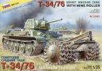 Thumbnail ZVEZDA MODELS 3580 T-34/76 w/MINE ROLLER