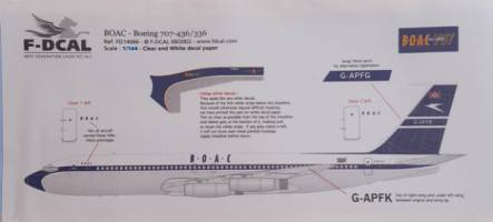 Thumbnail DISCOUNT DECALS 5208 F-10406 BOAC - BOEING 707-436/336 F-Dcal