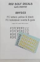 Thumbnail DISCOUNT DECALS 5313 RB7202 FC LETTERS YELLOW   BLACK Red Bolt Decals