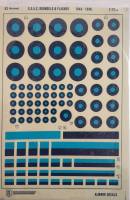 Thumbnail DISCOUNT DECALS 5472 A3 Revised S.E.A.C. ROUNDELS FLASHES 1943 - 1946 Almark Decals