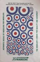 Thumbnail DISCOUNT DECALS 5475 X037-48 RAF D TYPE ROUNDELS AND LOW VIS PINK/PALE BLUE ROUNDELS AND FIN FLASHES  2 SHEETS Xtradecal