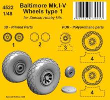 Thumbnail SPECIAL HOBBY 4522 BALTIMORE MK.I-V WHEELS TYPE 1