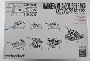 Thumbnail MODELCOLLECT UAT72150 WWII GERMAN LANDCRUISER P.1000 RATTE WEAPON SET PACK