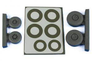 Thumbnail AIRES HOBBY MODELS 4847 A-26B/C B-26B/C INVADER EARLY WHEELS AND PAINT MASKS - DIAMOND PATTERN