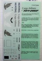 Thumbnail AIRLINE HOBBY SUPPLIES 1663. 4043 HUNTING CARGO AIRLINES BOEING 727-200F