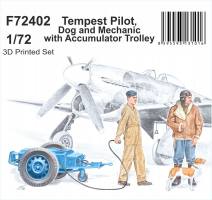 Thumbnail CMK F72402 TEMPEST PILOT DOG AND MECHANIC WITH ACCUMULATOR TROLLEY