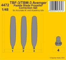 Thumbnail CMK 4472 TBF-3/ TBM-3 AVENGER PADDLE BLADE PROPELLER CORRECTION SET