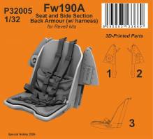 Thumbnail CMK P32005 FW190A SEAT AND SIDE SECTION BACK ARMOUR WITH HARNESS