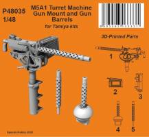 Thumbnail CMK P48035 M5A1 TURRET MACHIUNE GUN MOUNT AND GUN BARRELS FOR TAMIYA KITS