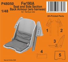 Thumbnail CMK P48050 FW190A SEAT AND SIDE SECTION BACK ARMOUR WITHOUT HARNESS