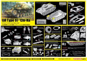 Thumbnail DRAGON 6875 IJA TYPE 97 CHI-HA 57mm TURRET AND NEW HULL