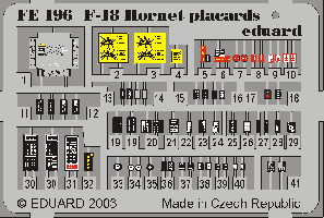 Thumbnail EDUARD FE196 F-18 PLACARDS