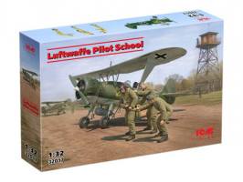 Thumbnail ICM 32017 LUFTWAFFE PILOT SCHOOL  HS 123A TRAINING BIPLANE   3 FIGURES 