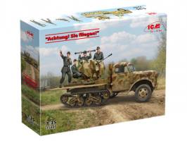 Thumbnail ICM 35407 ACHTUNG  SIE FLIEGEN - SD.KFZ.3B WITH 2 CM FLAK 38 AND 4 CREW FIGURES