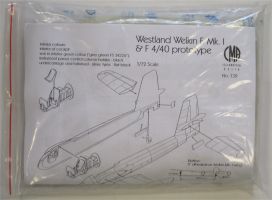 Thumbnail CZECH MASTER RESIN 132 WESTLAND WELKIN F. MK. I AND 4/40 PROTOTYPE