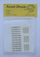 Thumbnail DISCOUNT DECALS 3045. AUSSIE DECALS 701 BLACK A NUMBERS THREE TYPE FACES 1/72 AND 1/48