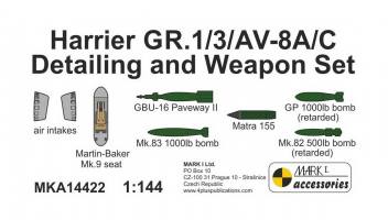 Thumbnail MARK I MODELS MKA14422 HARRIER GR.1/3/AV-8A/C DETAILING AND WEAAPON SET