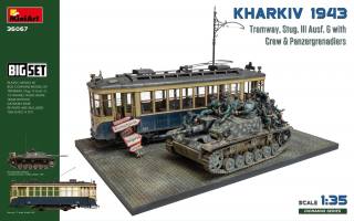 Thumbnail MINIART 36067 KHARKIV 1943 - TRAMWAY AND STUG.III AUSF.G WITH CREW AND PANZERGRENADIERS