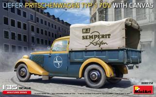 Thumbnail MINIART 38072 LIEFER PRITSCHENWAGEN TYP 170V WITH CANVAS