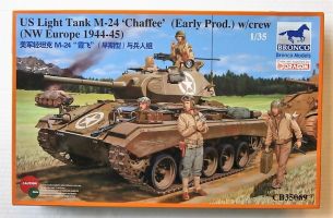 Thumbnail BRONCO 35069 US LIGHT TANK M-24 CHAFFEE EARLY PROD WITH CREW NW EUROPE 1944-45