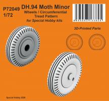 Thumbnail CMK P72049 DH.94 TIGER MOTH MINOR WHEELS CIRCUMFERENTIAL TREAD