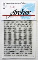Thumbnail  2053. ARCHER FINE TRANSFERS AR35061B GERMAN VEHICLE NUMBERS AND LETTERS