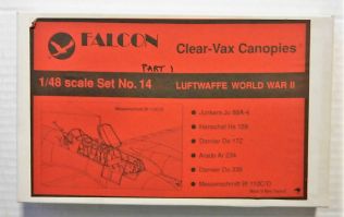 Thumbnail FALCON CLEAR-VAX CANOPIES SET No14 LUFTWAFFE WWII