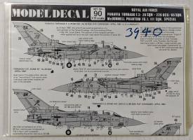 Thumbnail DISCOUNT DECALS 3940. NO 90 MODEL DECAL. ROYAL AIR FORCE PANAVIA TORNADO F.3 