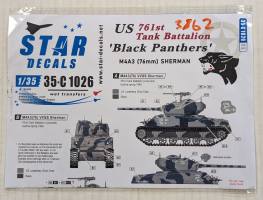 Thumbnail DISCOUNT DECALS 3862. 35-C1026 US 761ST TANK BATTALION BLACK PANTHERS