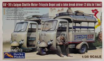 Thumbnail GECKO MODELS 35GM0113 60-70 S SAIGON SHUTTLE MOTOR TRICYCLE DEPOT AND A TAKE BREAK DRIVER